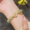 Pulsera de trébol para mujer 2023 nueva pulsera exquisita de lujo ligero de imitación de jade Hetian natural para pulsera de novia
