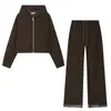 Exportación Transfronteriza Ropa de Mujer Estilo Europeo y Americano Moderna Chaqueta Bomber con Capucha 8372267 Pantalones de Pierna Ancha 8372266