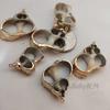 Concha con borde galvanizado, accesorios de joyería para hacer tú mismo, pendientes, colgante, concha natural creativa hecha a mano.