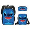 Novo produto: Mochila Escolar de Desenho Animado, Mochila de Estudante de Poliéster, Estojo Simples Infantil, Pequena Bolsa de Ombro, Conjunto de Três Peças