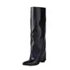 Novo Estilo Botas Bootcut Minimalistas Francesas 2026 Outono/Inverno Botas de Cano Alto Exportação Tamanhos Amazon 35-44