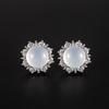 Pendientes de calcedonia blanca de imitación de estilo chino para mujer, elegantes, ligeros y de alta gama, de lujo, a la moda, novedad de 2024.