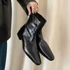 Botines Cortos Plisados de Punta Cuadrada Estilo Francés para Mujer 2026 Nuevo Llegado Otoño/Invierno Cremallera Trasera Botas Adelgazantes Versátil Temperamento Moda para Viajar