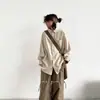 Camisa Retro Japonesa Básica de Nicho de Manga Larga Otoñal Cityboy para Hombres y Mujeres, Chaqueta Camisa Casual Holgada