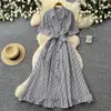 Vestido Coreano de Manga Corta Línea A para Mujer para Viajar, Estilo Ligero Maduro de Verano, Rosa, Ceñido a la Cintura, Adelgazante, Elegante, Único Vestido Largo