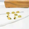 Contas de Arroz Facetadas de Aço Inoxidável Eletrodepositadas a Vácuo Ouro 18K Contas Espaçadoras Acessórios para Joias DIY Contas Facetadas em Forma de Losango