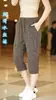 2025 Pantalones Cortos Bolsillo Suelto Harlan Verano Hombres Estilo Chino 7 Pantalones Capri Nuevo Estilo Chino Seda de Hielo Pantalones Casuales Hombres