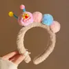 Faixa de cabeça fofa com orelhas de panda para lavar o rosto, faixa de cabeça de pelúcia de desenho animado com coroa alta para mulheres, faixa para maquiagem e lavar o cabelo, acessório de cabelo