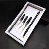 Portalápices de metal pincel para escribir pincel de comadreja para escribir tinta papel tintero sala de estudio cuatro tesoros y pincel para escribir grande mediano y pequeño escritura regular traje de pinceles para escribir caligrafía pintura china