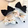 Pinza para el pelo Estilo Coreano Estilo Princesa Fugitiva Moda Temperamento Pinza para el pelo con Lazo Grande Parte Trasera de la Cabeza Parte Superior de la Cabeza Pinza Banana Versátil