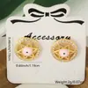 Nuevos pendientes populares para mujer de cobre con microincrustaciones de circonita, pendientes redondos de hexagrama, pendientes de moda vintage, venta al por mayor