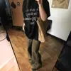 Camiseta de Verano para Mujer Estilo Retro Americano con Estampado de Letras, Peso Pesado, Manga Corta, Talla Grande, Holgada, Casual, para Parejas, Algodón Puro, Moderna