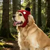 Sombreros para Mascotas de Otoño e Invierno Sombreros de Lana Tejidos de Año Nuevo para Mascotas Gatos y Perros de Pelo Corto Calentadores con Orejas Expuestas Cubrecabezas con Pompón