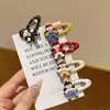 Grampo de Franja de Desenho Animado com Bolinhas para Testa, Grampo Lateral Doce Ins Nicho Grampo Bico de Pato Grampo para Cabelo Quebrado Novo Estilo 2025