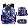 Mochila 3D de impresión transfronteriza de fuego y sombra, mochila escolar para estudiantes de primaria y secundaria coreanos, bolsa de mensajero, estuche para lápices, juego de tres piezas