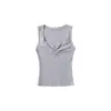 Colete Sem Manga Franzido Estilo Europeu e Americano Garota Popular Feminino Verão 2024 Slim-Fit Justo Elástico Curto para Usar por Baixo