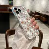 Processamento e Produção de Novos Modelos de Capas de Celular Florais Frescas e Simples para Apple 17/18 Pro Max, Conjunto Atacado de Capas de Celular de Verão
