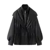 Atacado Aliexpress 2025 Outono e Inverno Novo Europeu e Americano Transfronteiriço Moda de Rua Feminina Imitação de Couro Casaco Falso de Duas Peças