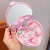Caixa de Presente Anel de Princesa Desenho Animado Infantil para Meninas Anel de Dedo Brinquedo de Bebê Ajustável Joia Presente de Aniversário para Menininha