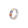 Anillo Elegante de Personalidad Exquisita para Mujer, Estilo Europeo y Americano Simple de Lujo Ligero, Ins, Nicho, Nuevo Anillo Multicolor Colorido, Joyería