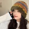 Ambiente Genial ~ Gorro Coreano Suave y Ceroso para Niñas para Mostrar su Rostro en Otoño e Invierno, Gorro de Punto de Felpa Engrosado para Proteger del Frío en Otoño e Invierno