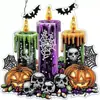 Decoración de Halloween Popular Transfronteriza Linterna de Calabaza Guirnalda de Esqueleto Colgante de Disco Acrílico Decoración de Ventana Decoración de Letrero de Porche
