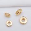 Retentor de cor 18K ouro espaçador redondo cravejado com zircônia anel com furo grande anel de pulseira contas soltas contas para pulseira diy acessórios de contas