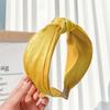 Diadema de tela fresca con pedrería simple estilo coreano Banda para el pelo de lavado facial de celebridad de Internet Textura de moda Diadema de satén anudada F837