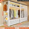 Prateleira Guarda-Roupa Armário de Armazenamento para Quarto Montagem Simples Suporte de Roupa Aberto de Chão Armário de Armazenamento para Quarto de Aluguel Hall de Entrada