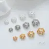 Flor Estrela de Cinco Pontas Flor de Flor de Floco de Neve Banhada a Ouro 14K Espaçador Flor de Flor Acessórios de Joias para Pulseira Colar Feito à Mão DIY