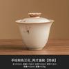 Tazón de dos tapas de orquídea rosa pintado a mano de fábrica, juego de té de cerámica no caliente para kung fu, taza de té, tazón de té grande con tapa