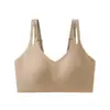 Base invisible, sujetador fino para mujeres con senos grandes, con copas de orejas de conejo, tirantes dobles sin costuras y diseño con letras para prevenir la flacidez