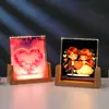 Impressão UV Colorida de Cristal Luz Noturna Luminosa Modelo de Animal Marinho Lâmpada Decorativa para Quarto de Casa Presente de Feriado