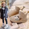 Zapatos de Algodón Lindos de Panda para Niños 2024 Invierno Nuevos Botas de Nieve Cálidas Grandes de Algodón para Niñas Botas Bajas Cortas para Niños