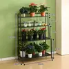 Estante de flores de pie, móvil, de varios niveles para uso en interiores, adecuado para balcones, salas de estar y patios exteriores; viene con ruedas