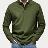 2025 Nova Estação Independente Europeia e Americana da Amazon Transfronteiriça Camisa Masculina Casual Versátil de Manga Longa com Botões e Gola