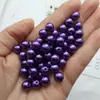 Accesorios para Joyería DIY Tejidos a Mano 8mm Coloridos Ecológicos Perlas de Imitación Perlas Falsas Agujero Recto Cuentas Redondas Material de Cuentas Sueltas