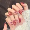 [Sombra de Mariposa Sueño Estelar] Mariposa Rojo Rosa Persiguiendo Luz Ojos de Gato Blanqueamiento Suave Parche para Uñas Postizas Uñas Portátiles Completamente Hechas a Mano
