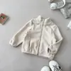 [Personalizado] Chaqueta con Cremallera para Niños, Uniforme Escolar de Forro Polar, Cárdigan Casual Bordado de Cuello Alto para Otoño e Invierno para Niños y Niñas