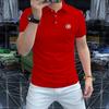 Polo de solapa de verano para hombre, camiseta de manga corta, elegante y moderna, camiseta de media manga ajustada para hombre