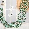 Decoración de arco de boda de ratán de rosa de simulación, paisajismo comercial con enredaderas que cubren la pared, flores artificiales al por mayor