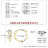 Aretes de Aro de Tres Piedras de Moissanita Color D para Mujer, Moda de Alta Gama, Versátiles para el Trabajo, Populares en Xiaohongshu, Aretes y Accesorios para Orejas