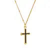 Venta Caliente Transfronteriza Nuevo Collar Simple Retro Acero Inoxidable Oro 18K Colgante de Cruz con Goteo de Aceite Collar