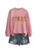 Amazon eBay Estação Independente Casual Fofo Divertido Feminino Cinco Dachshunds Folha de Bordo Gola Redonda Manga Longa Camisa Moletom