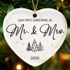 Suministro Directo de Fábrica de Amazon Etiqueta de Diseño Personalizado Regalo Impresión de Alta Definición Colgante Cerámico Navideño Forma de Corazón