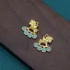 Novo Estilo Chinês Alta Retenção de Cor Dourado Fosco Pingente de Gotejamento de Óleo Etiqueta de 18mm Pulseira Colar Acessórios de Joias DIY