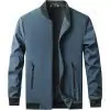 Chaqueta de Hombre con Cuello Alto para Primavera 2026 para Papás de Mediana Edad y Mayores, Abrigo Casual de Negocios con Cuello Alto, Simple y Versátil, Cortavientos