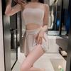 Novo sexy tubo de lingerie top puro desejo estilo cintura alta saia saia sexy hot girl duas peças conjunto feminino 2067