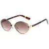 Óculos de Sol Retrô de Metal Oval Olho de Gato Moda 2025 Nova Moda Estilo Ins Pesca Anti-reflexo Óculos de Sol