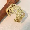 Pulsera Anillo de Acero de Titanio Yusen Europeo y Americano Chapada en Oro Joyería que No se Desvanece para Mujer Lujo Ligero Gama Alta Acero Inoxidable Joyería Transfronteriza